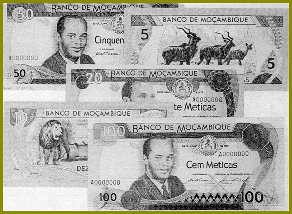 Design of unissued metica banknotes