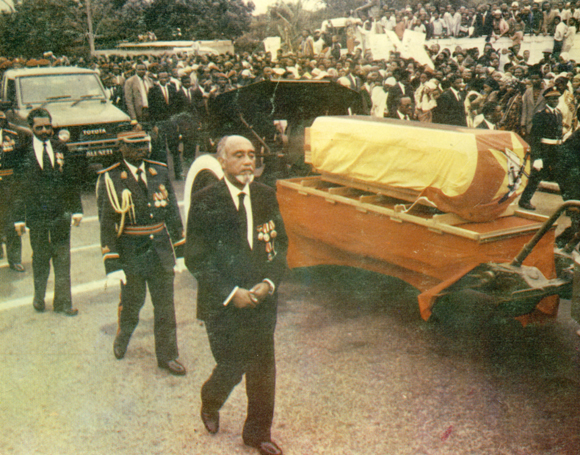 Colour picture of funeral procession