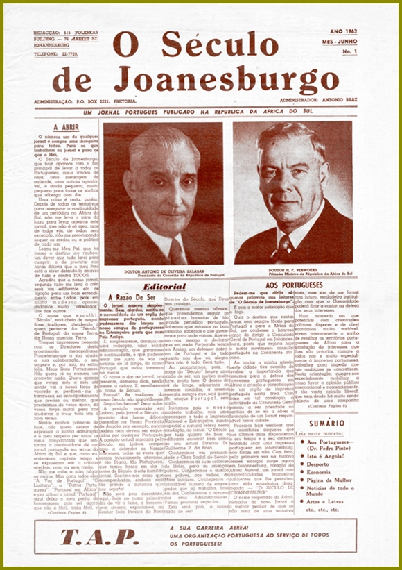 First issue of O Seculo de Joanesburgo